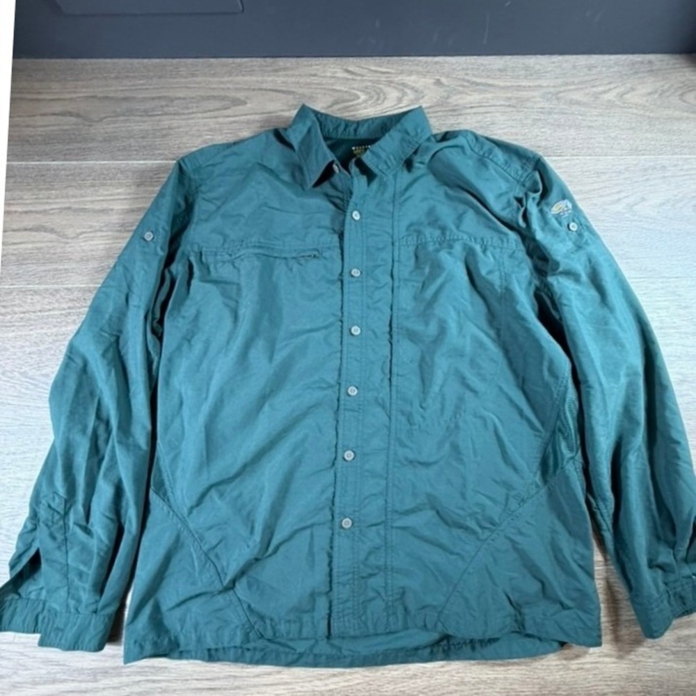 Mountain Hardwear Mens Green Long Sleeve Button Down Technical Canyon shirt L